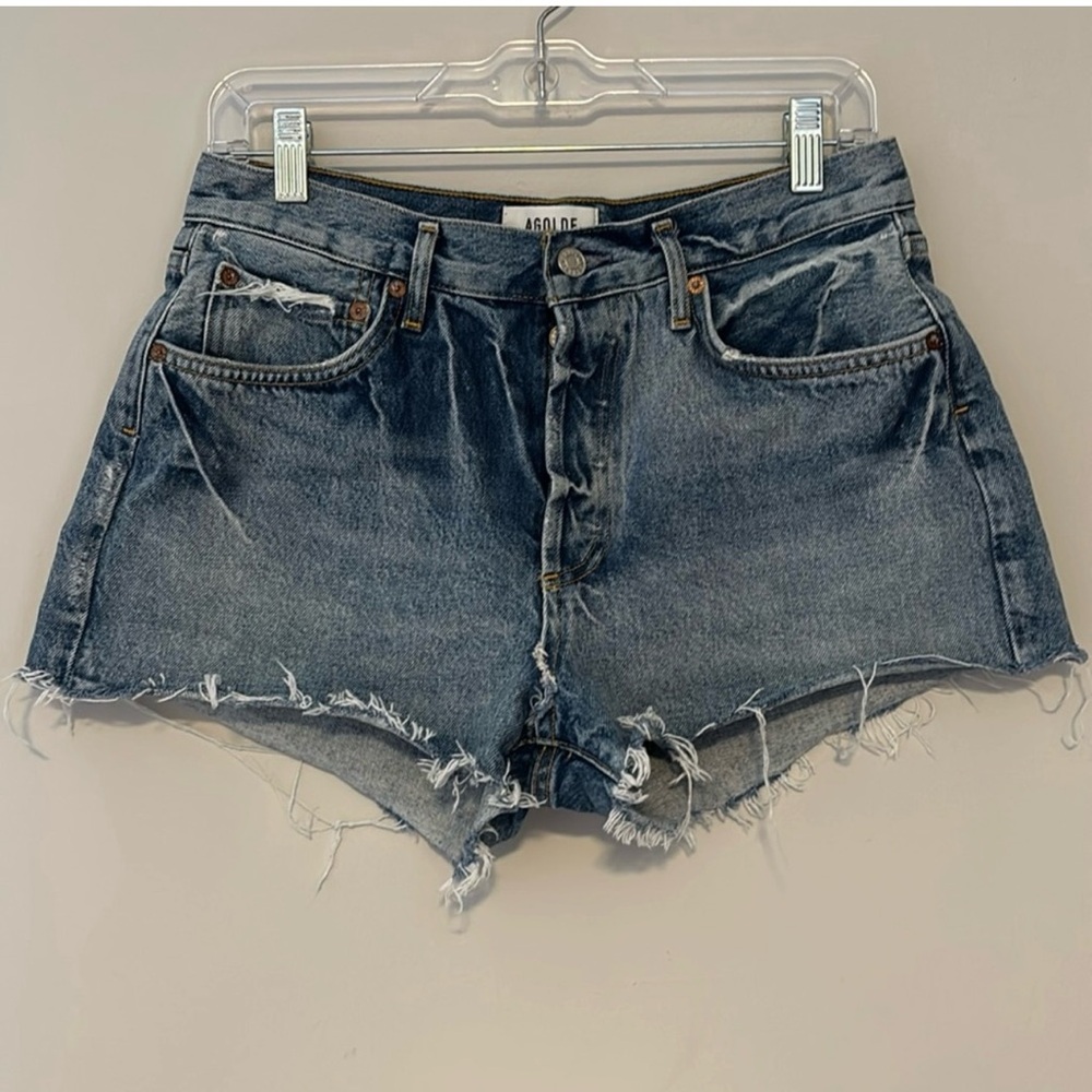 AGOLDE Women's Distressed Denim Parker Shorts